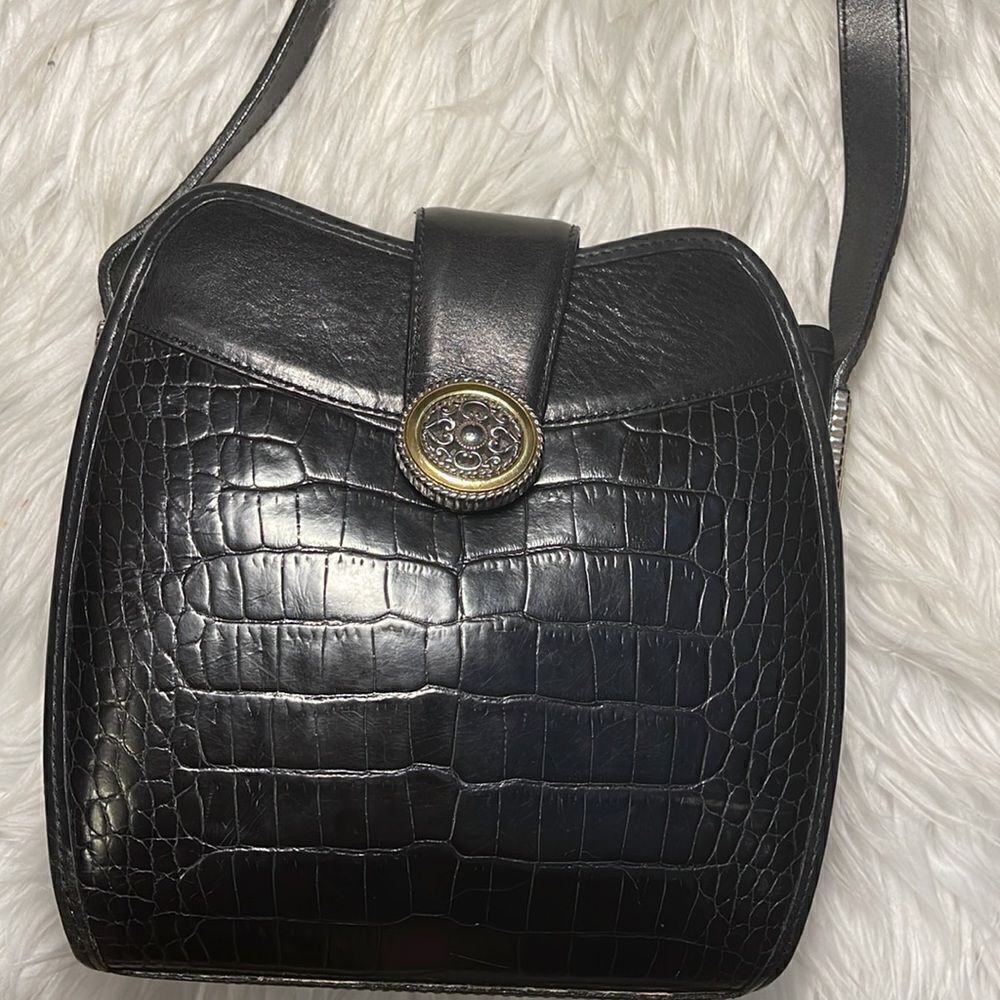 Black leather Brighton cross body purse